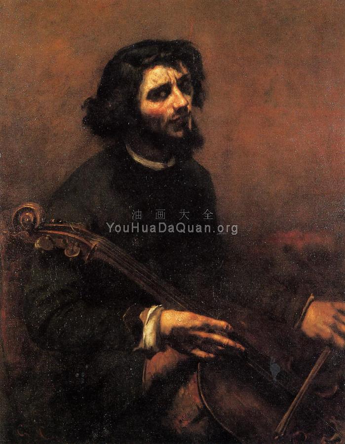 The Cellist, Self Portrait - 古斯塔夫·库尔贝